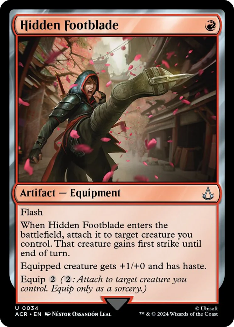 Hidden Footblade (ACR-034) - Assassin's Creed Foil [Uncommon]