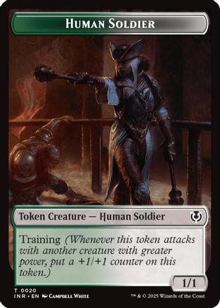 Human Soldier (0020) // Emblem - Tamiyo, Field Researcher Double-Sided Token (INR-20 // 26) - Innistrad Remastered [Token]