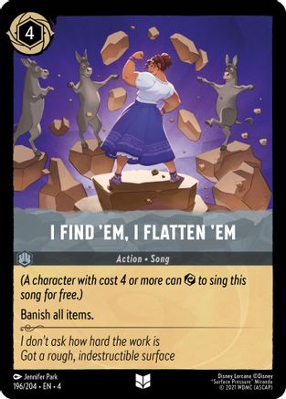 I Find 'Em, I Flatten 'Em (196/204) - Ursulas Return Cold Foil [Uncommon]