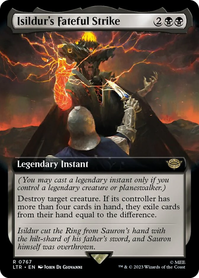 Isildur's Fateful Strike (LTR-767) - The Lord of the Rings: Tales of Middle-earth: (Extended Art) Surge Foil [Rare]