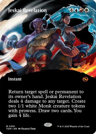 Jeskai Revelation (Borderless) (TDM-361) - Tarkir: Dragonstorm Foil [Mythic]