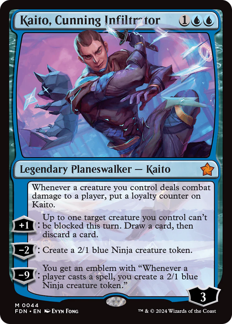 Kaito, Cunning Infiltrator (FDN-044) - Foundations Foil [Mythic]