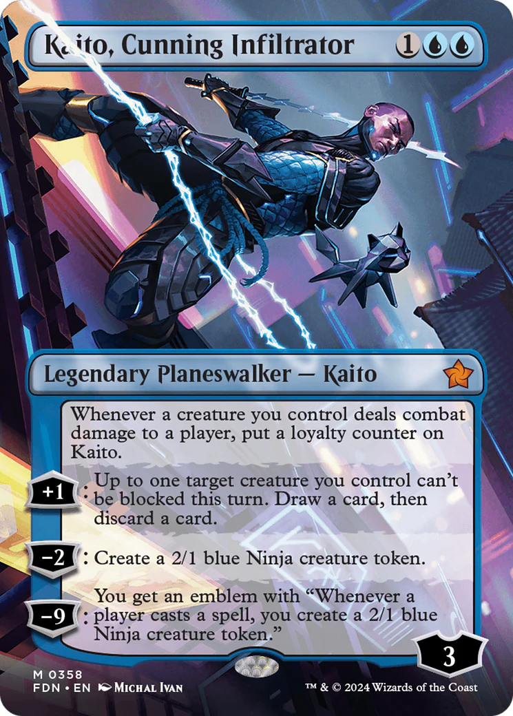 Kaito, Cunning Infiltrator (FDN-358) - Foundations (Borderless) [Mythic]