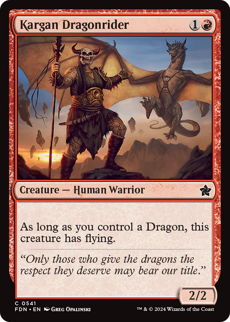 Kargan Dragonrider (FDN-541) - Foundations [Common]