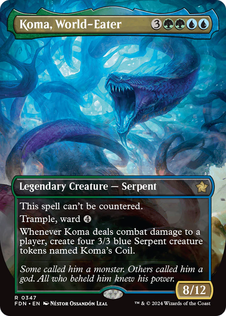 Koma, World-Eater (FDN-347) - Foundations (Borderless) Foil [Rare]