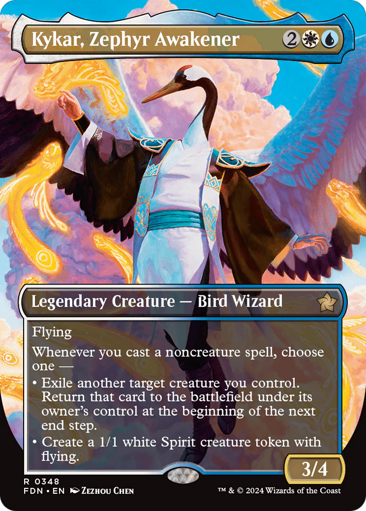 Kykar, Zephyr Awakener (FDN-348) - Foundations (Borderless) Foil [Rare]