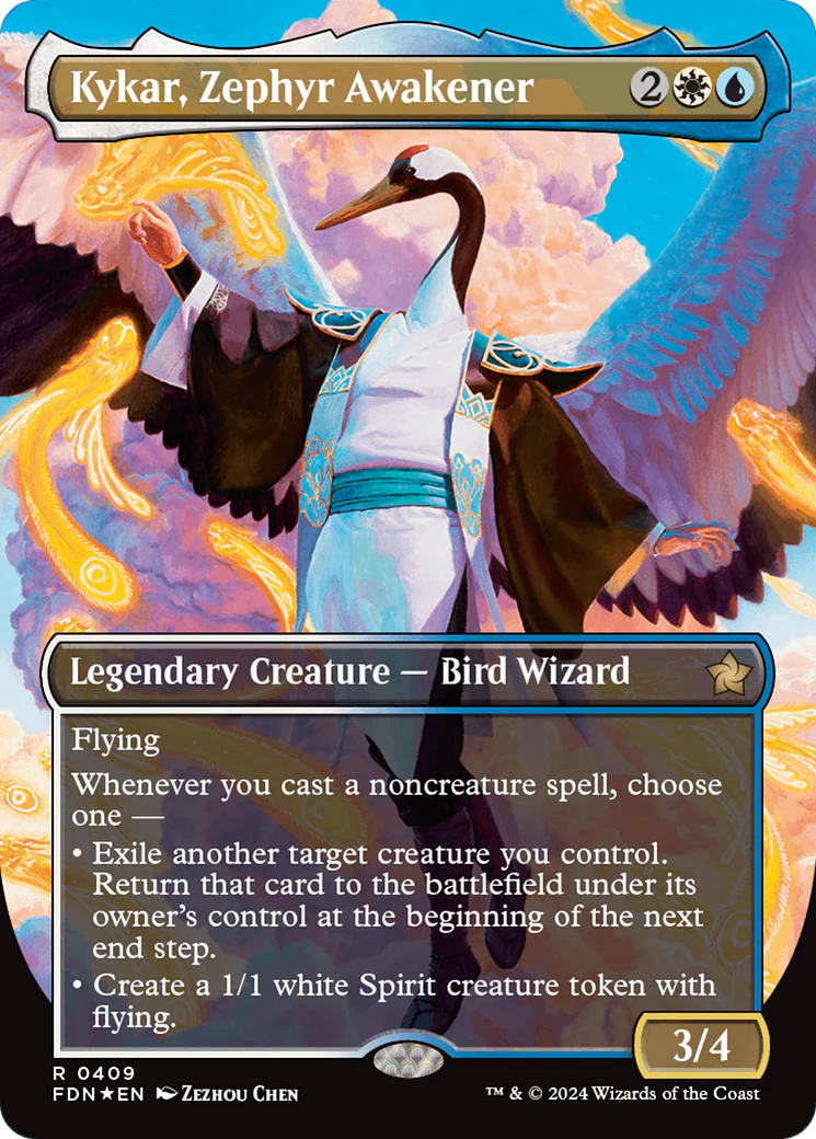 Kykar, Zephyr Awakener (FDN-409) - Foundations (Borderless) Foil [Rare]