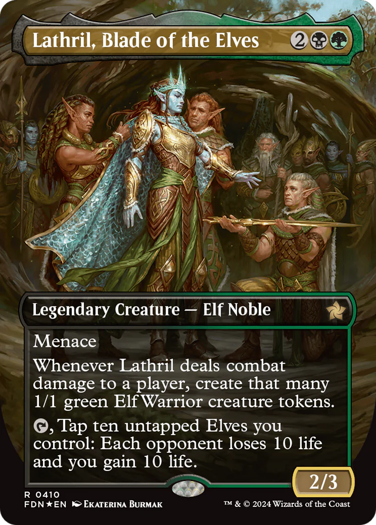 Lathril, Blade of the Elves (FDN-410) - Foundations (Borderless) Foil [Rare]