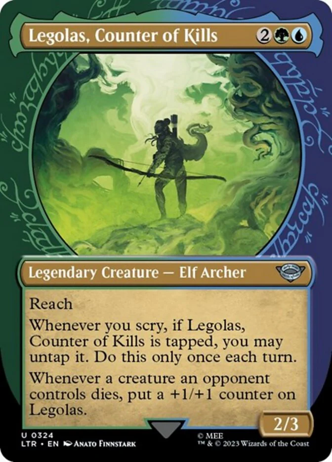 Legolas, Counter of Kills (LTR-324) - The Lord of the Rings: Tales of Middle-earth: (Showcase) (Borderless) [Uncommon]