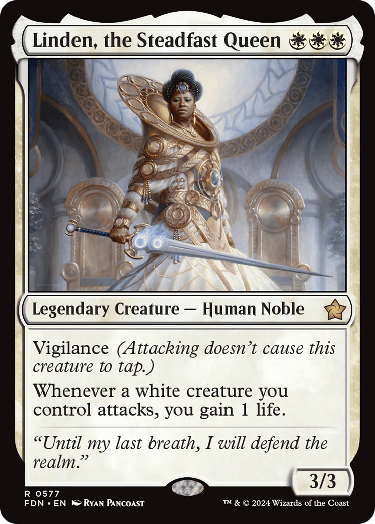 Linden, the Steadfast Queen (FDN-577) - Foundations [Rare]
