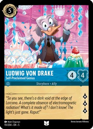 Ludwig Von Drake - Self-Proclaimed Genius (151/204) - Shimmering Skies Cold Foil [Uncommon]