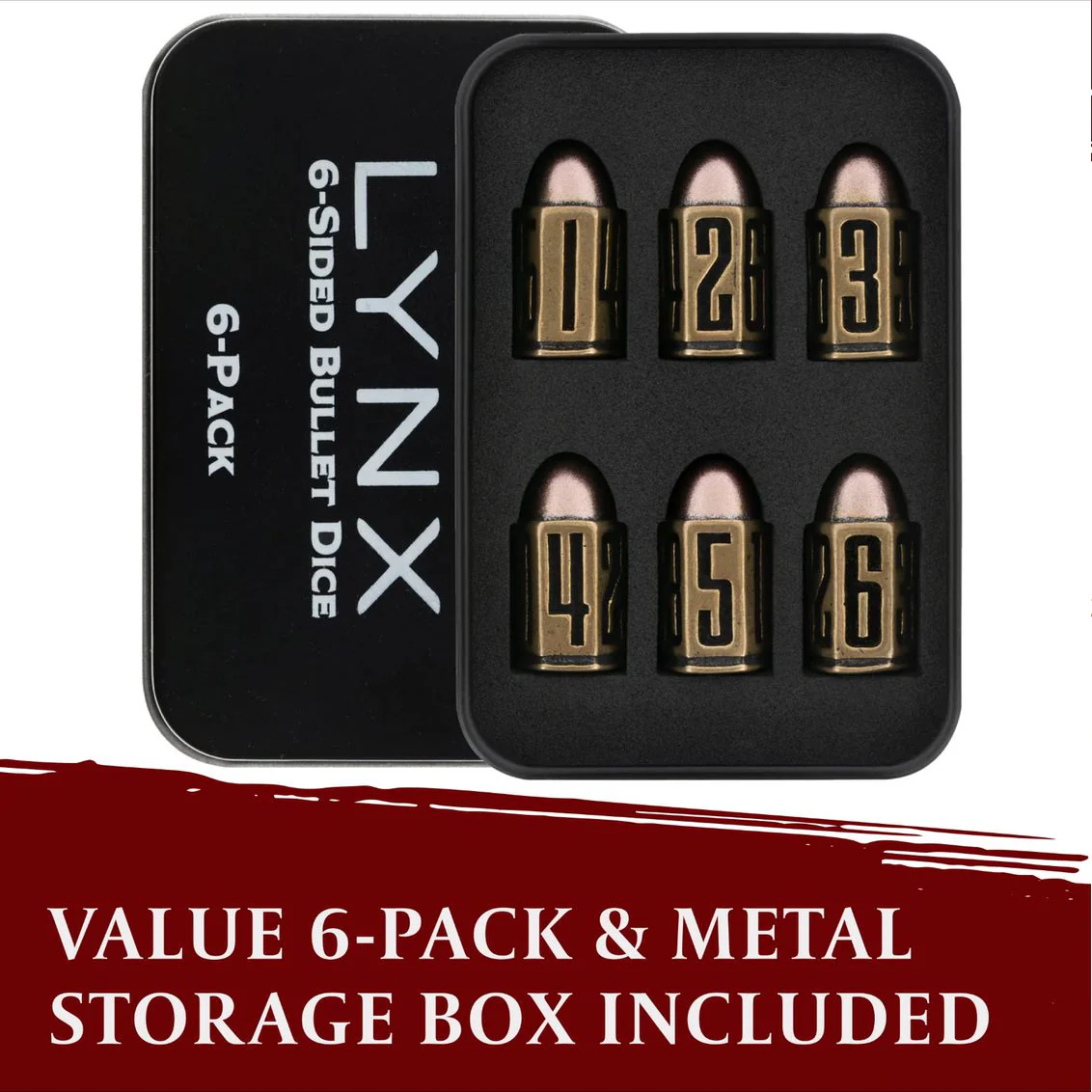 Lynx - Brass D6 Bullet Dice Set - Image 3