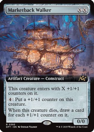 Marketback Walker (Extended Art) (DFT-393) - Aetherdrift Foil [Rare]