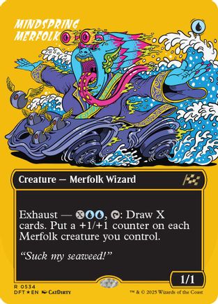 Mindspring Merfolk (Borderless) (First-Place Foil) (DFT-534) - Aetherdrift Foil [Rare]