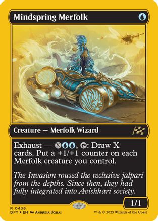 Mindspring Merfolk (First-Place Foil) (DFT-436) - Aetherdrift Foil [Rare]