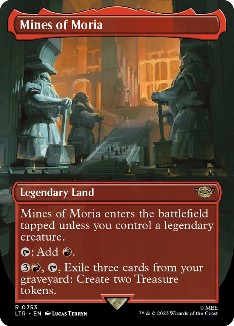 Mines of Moria (LTR-753) - The Lord of the Rings: Tales of Middle-earth (Borderless) Surge Foil [Rare]