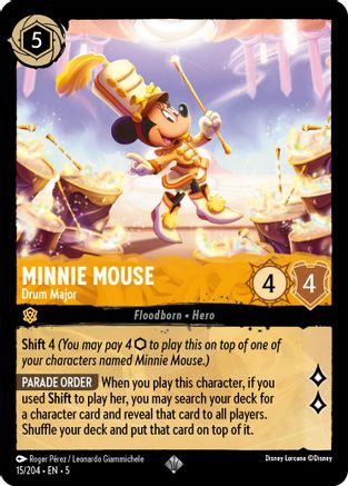 Minnie Mouse - Drum Major (15/204) - Shimmering Skies Cold Foil [Super Rare]
