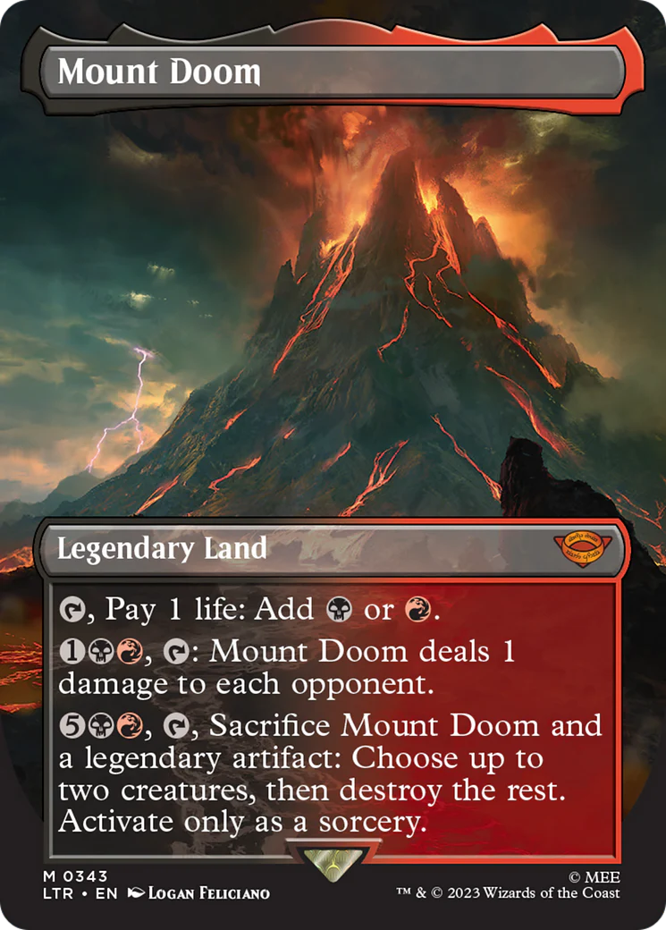 Mount Doom (LTR-343) - The Lord of the Rings: Tales of Middle-earth (Borderless) Foil [Mythic]