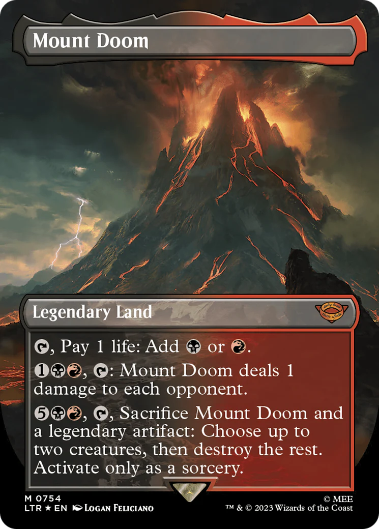 Mount Doom (LTR-754) - The Lord of the Rings: Tales of Middle-earth (Borderless) Surge Foil [Mythic]