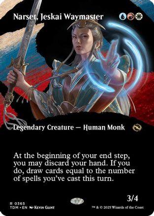 Narset, Jeskai Waymaster (Borderless) (TDM-365) - Tarkir: Dragonstorm Foil [Rare]