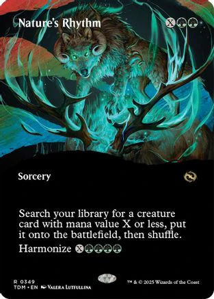 Nature's Rhythm (Borderless) (TDM-349) - Tarkir: Dragonstorm Foil [Rare]