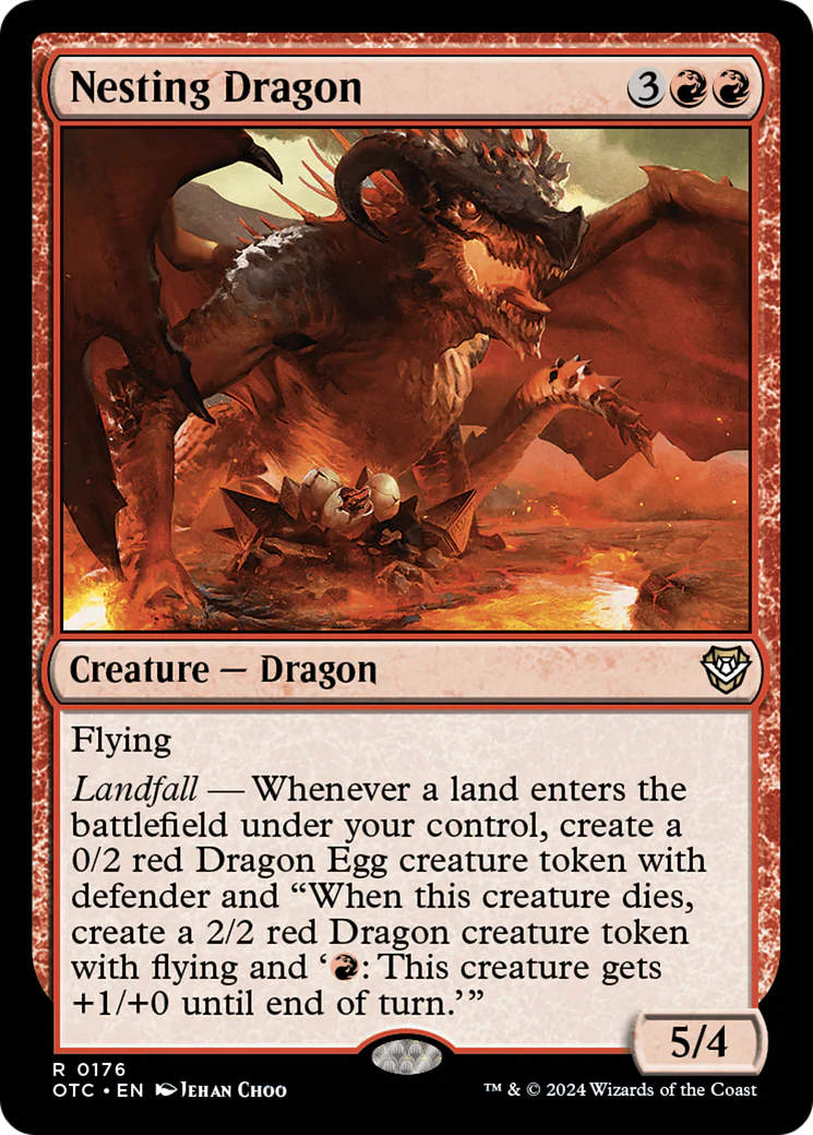Nesting Dragon (OTC-176) - Outlaws of Thunder Junction Commander [Rare]
