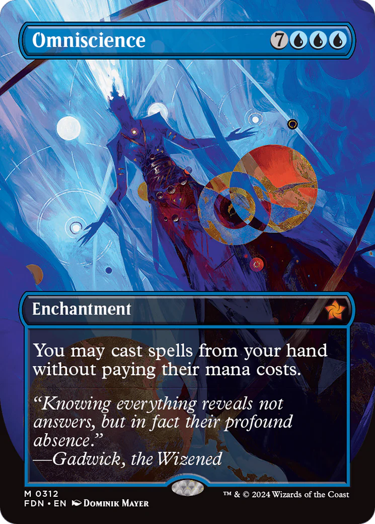 Omniscience (FDN-312) - Foundations (Borderless) Foil [Mythic]