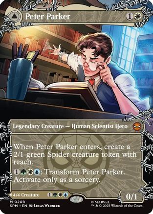 Peter Parker (0208) (Borderless) (SPM-208) - Marvel's Spider-Man Foil [Mythic]