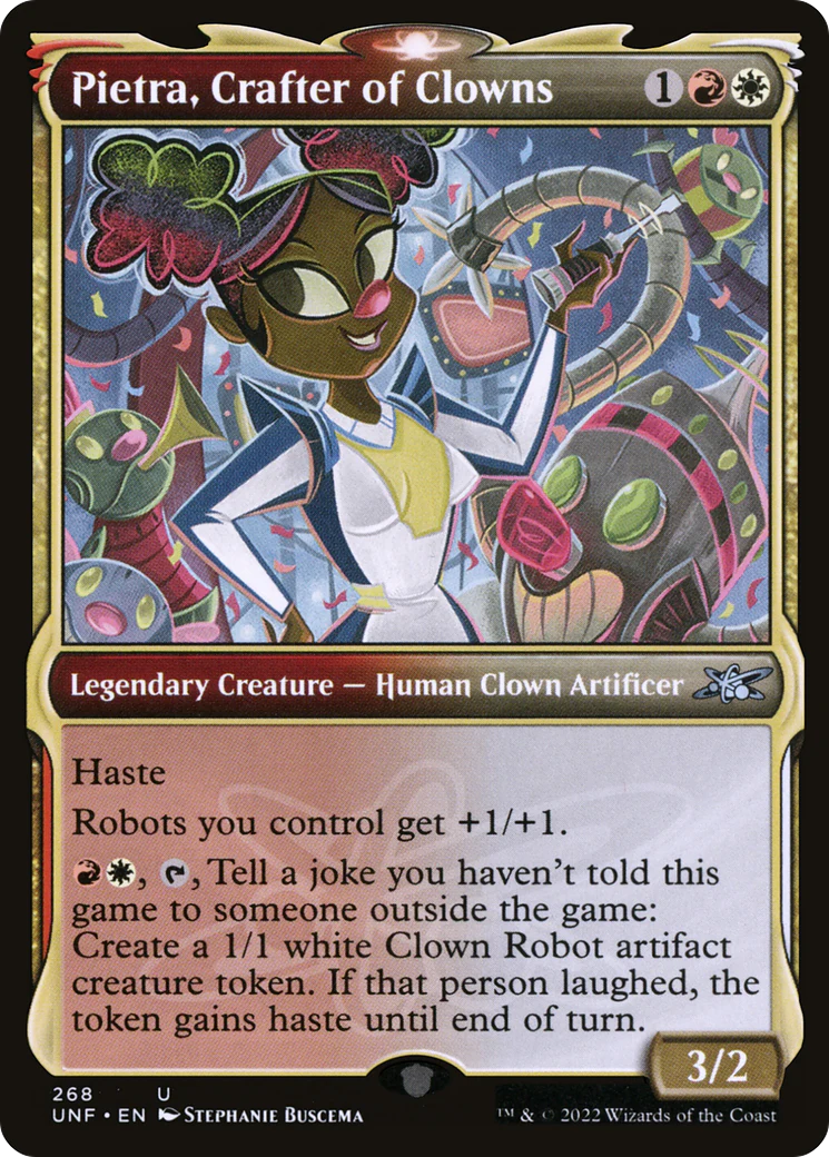 Pietra, Crafter of Clowns (UNF-268) - Unfinity: (Showcase) Foil [Uncommon]