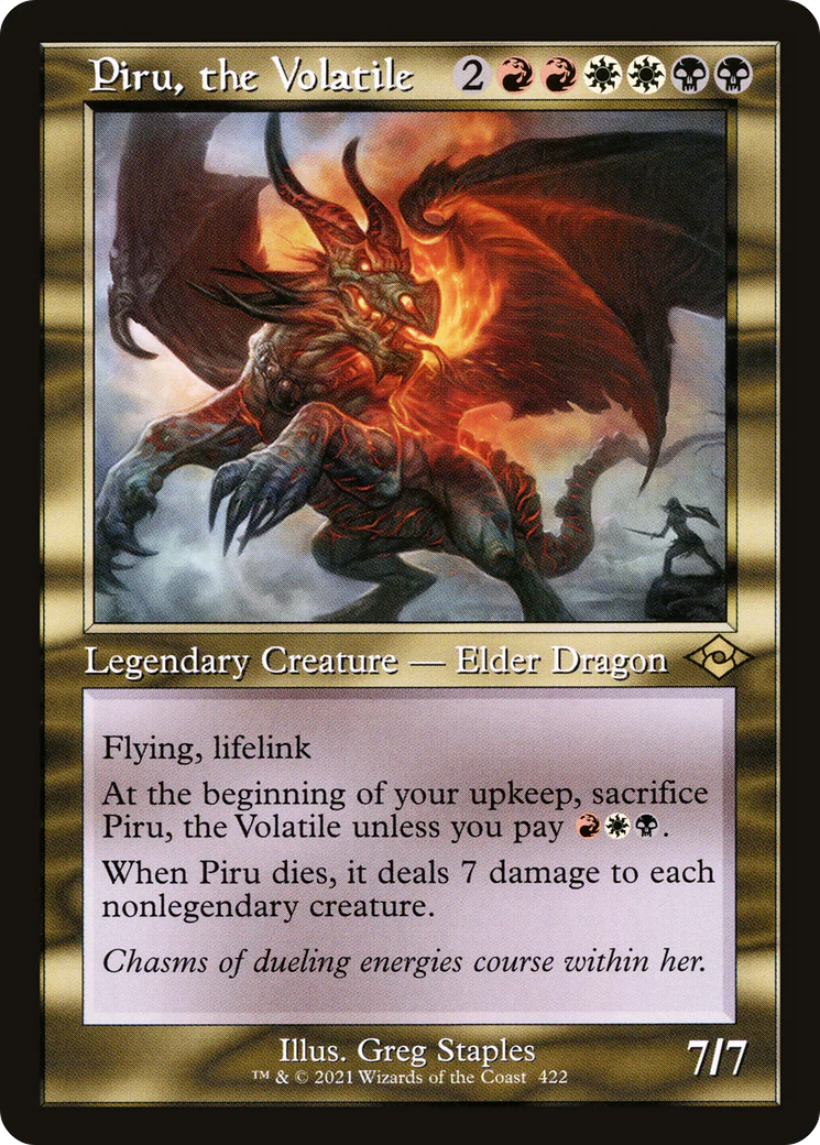 Piru, the Volatile (MH2-422) - Modern Horizons 2 Etched Foil [Rare] Retro Frame