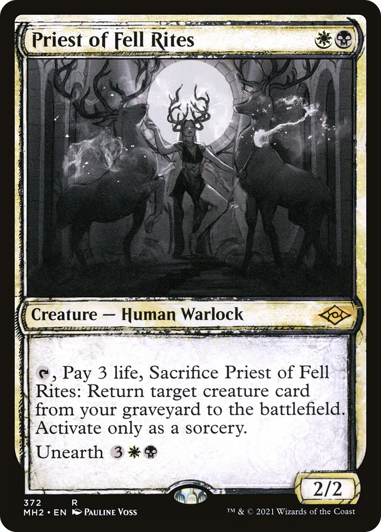 Priest of Fell Rites (MH2-372) - Modern Horizons 2: (Showcase) [Rare]