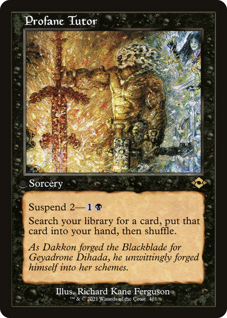 Profane Tutor (MH2-401) - Modern Horizons 2 Etched Foil [Rare] Retro Frame