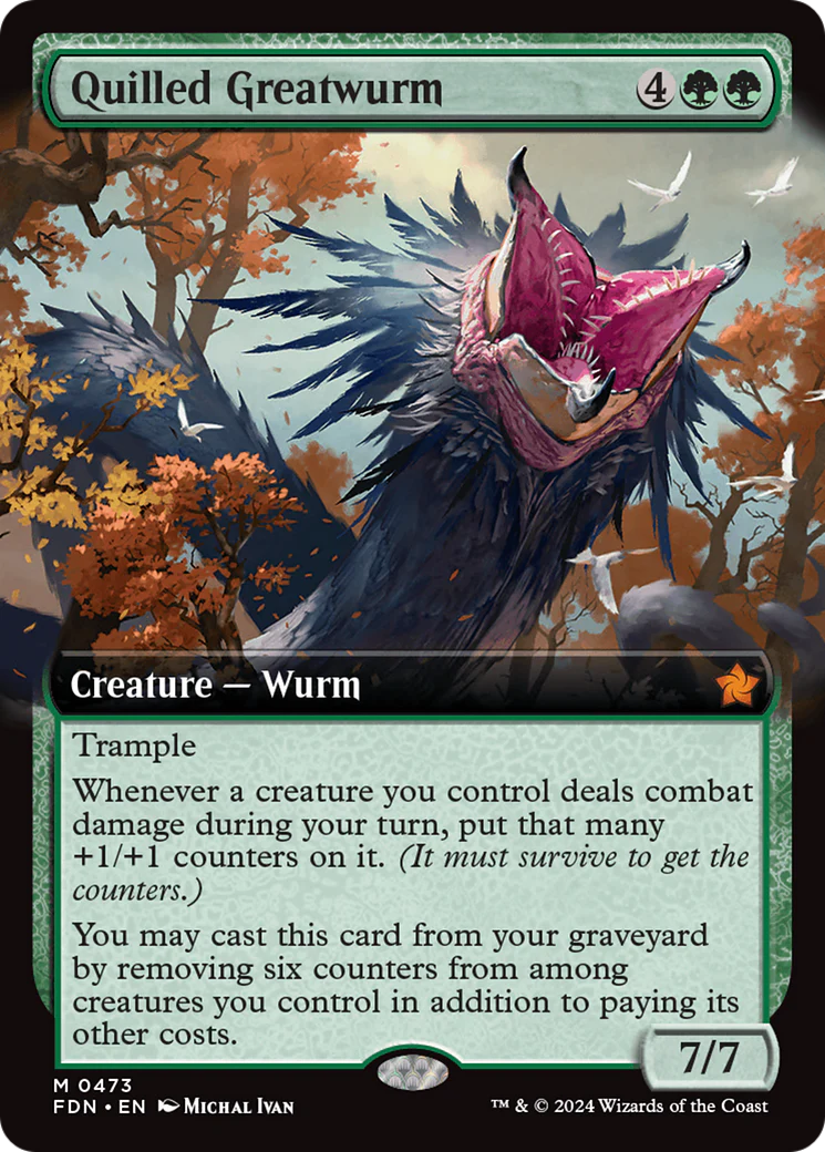 Quilled Greatwurm (FDN-473) - Foundations: (Extended Art) Foil [Mythic]