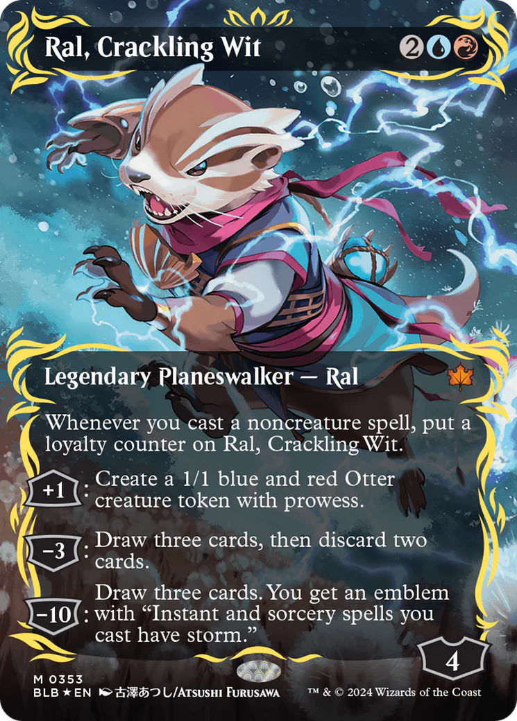 Ral, Crackling Wit (BLB-353) - Bloomburrow: (Showcase) (Borderless) Foil [Mythic]