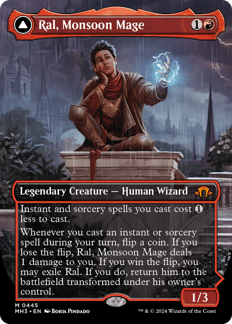 Ral, Monsoon Mage // Ral, Leyline Prodigy (MH3-445) - Modern Horizons 3 (Borderless) Foil [Mythic]