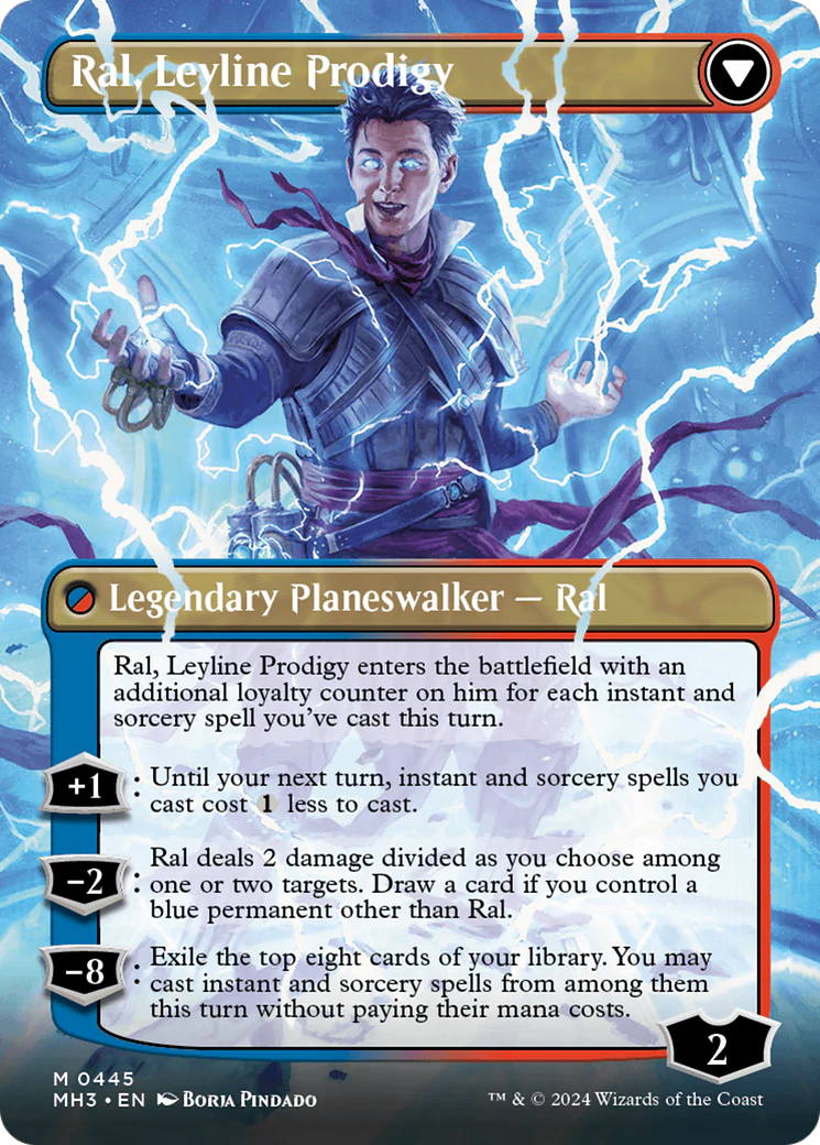 Ral, Monsoon Mage // Ral, Leyline Prodigy (MH3-445) - Modern Horizons 3 (Borderless) Foil [Mythic] - Image 2