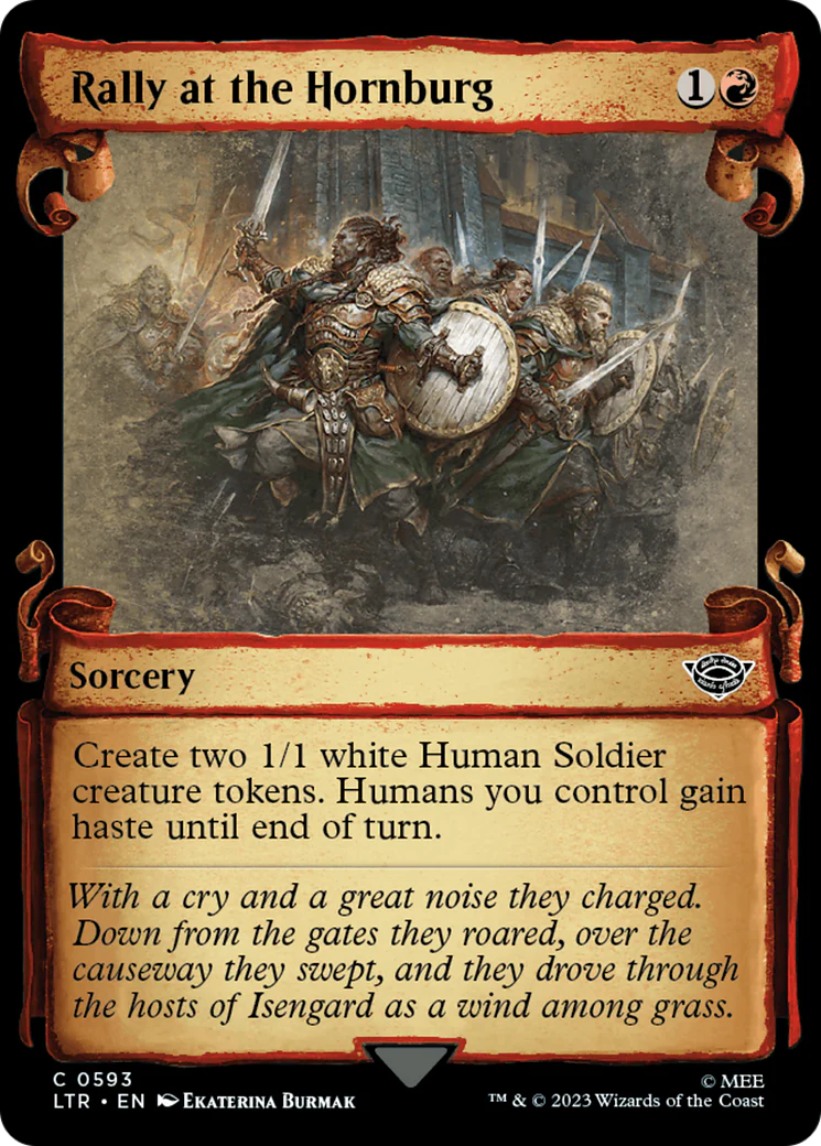 Rally at the Hornburg (LTR-593) - The Lord of the Rings: Tales of Middle-earth: (Showcase) Scroll Foil [Common]