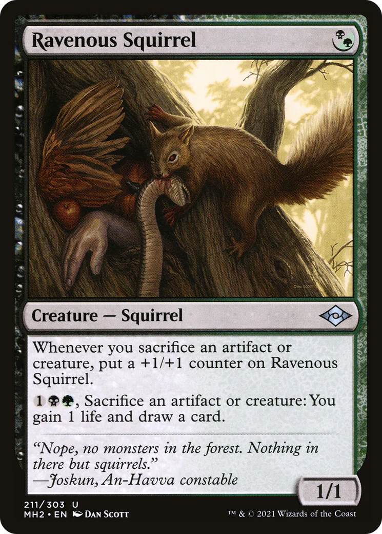 Ravenous Squirrel (MH2-211) - Modern Horizons 2 [Uncommon]