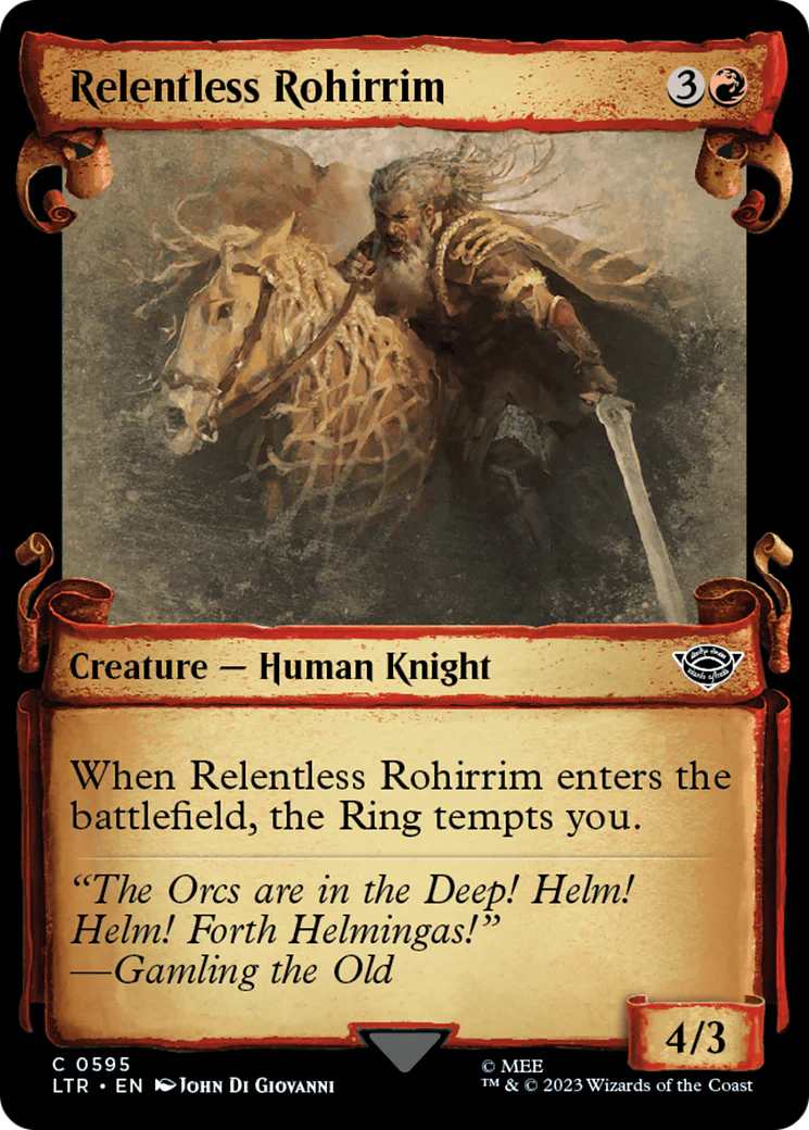 Relentless Rohirrim (LTR-595) - The Lord of the Rings: Tales of Middle-earth: (Showcase) Scroll [Common]