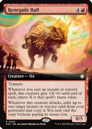 Renegade Bull (Extended Art) (SOC-084) - Commander: Secrets of Strixhaven [Rare]