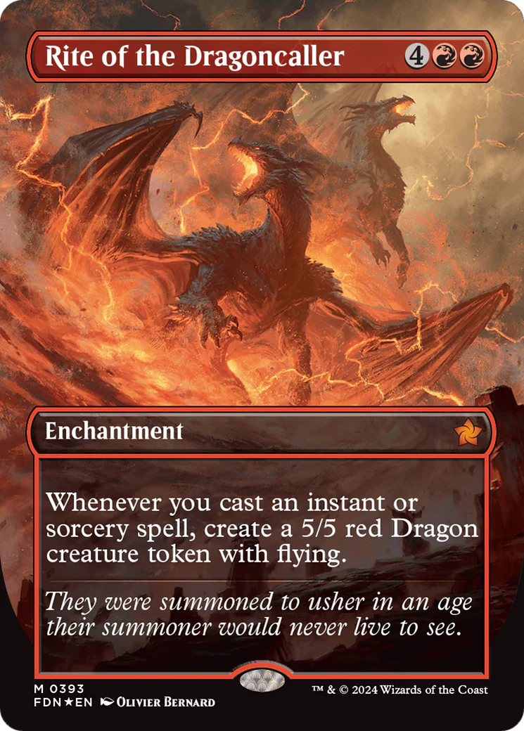 Rite of the Dragoncaller (FDN-393) - Foundations (Borderless) Foil [Mythic]
