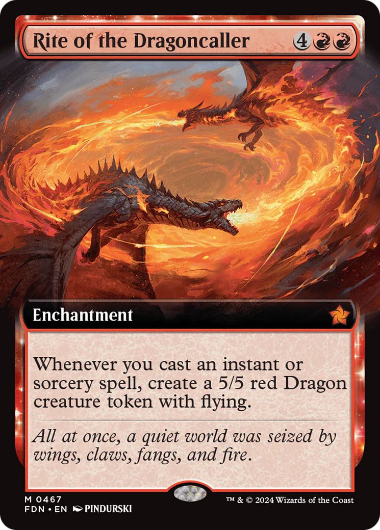 Rite of the Dragoncaller (FDN-467) - Foundations: (Extended Art) Foil [Mythic]