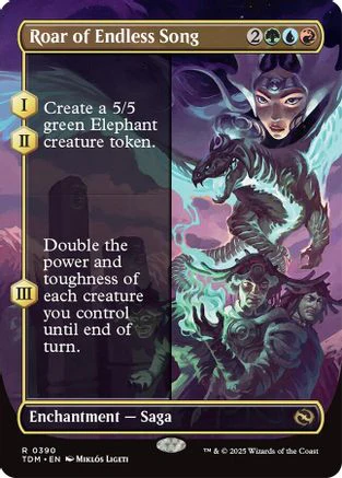 Roar of Endless Song (Borderless) (TDM-390) - Tarkir: Dragonstorm [Rare]