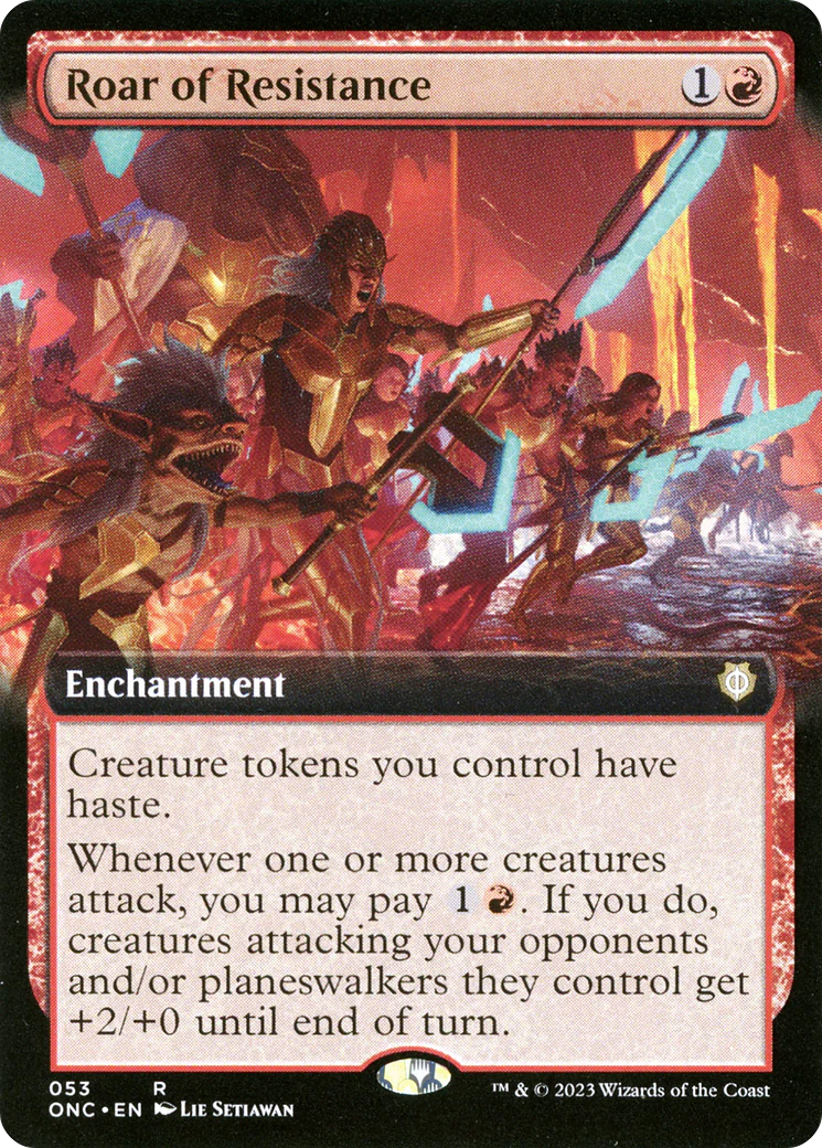 Roar of Resistance (ONC-053) - Phyrexia: All Will Be One Commander: (Extended Art) [Rare]