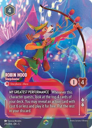Robin Hood - Sharpshooter (Enchanted) (215/204) - Shimmering Skies Holofoil [Enchanted]