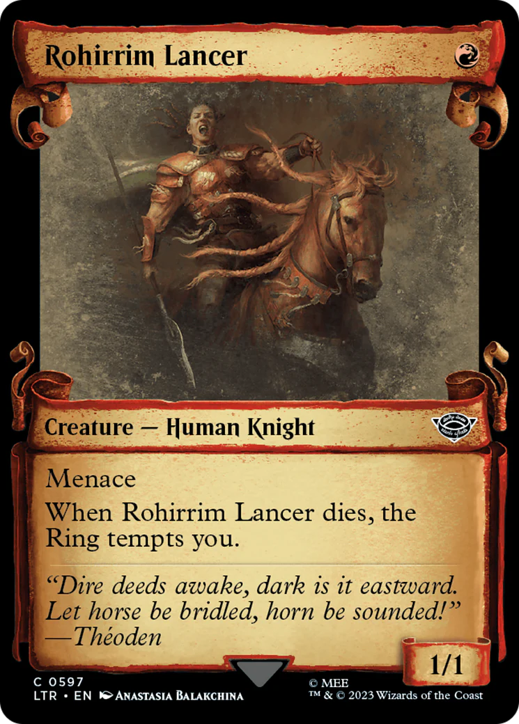 Rohirrim Lancer (LTR-597) - The Lord of the Rings: Tales of Middle-earth: (Showcase) Scroll Foil [Common]