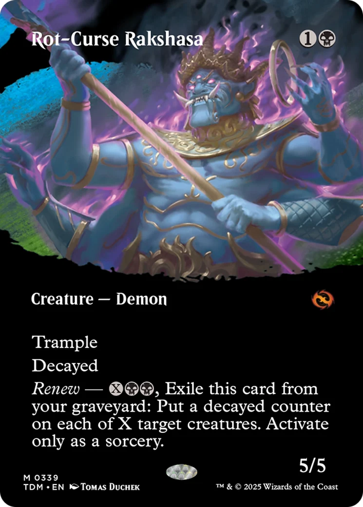 Rot-Curse Rakshasa (TDM-339) - Tarkir: Dragonstorm: (Showcase) (Borderless) [Mythic]