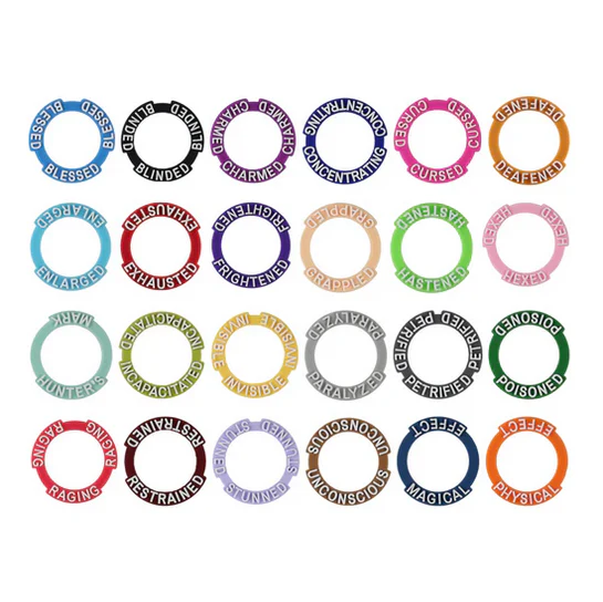 RPG Condition Rings/Markers set - Set of 96 Status & Effects Rings - Image 2