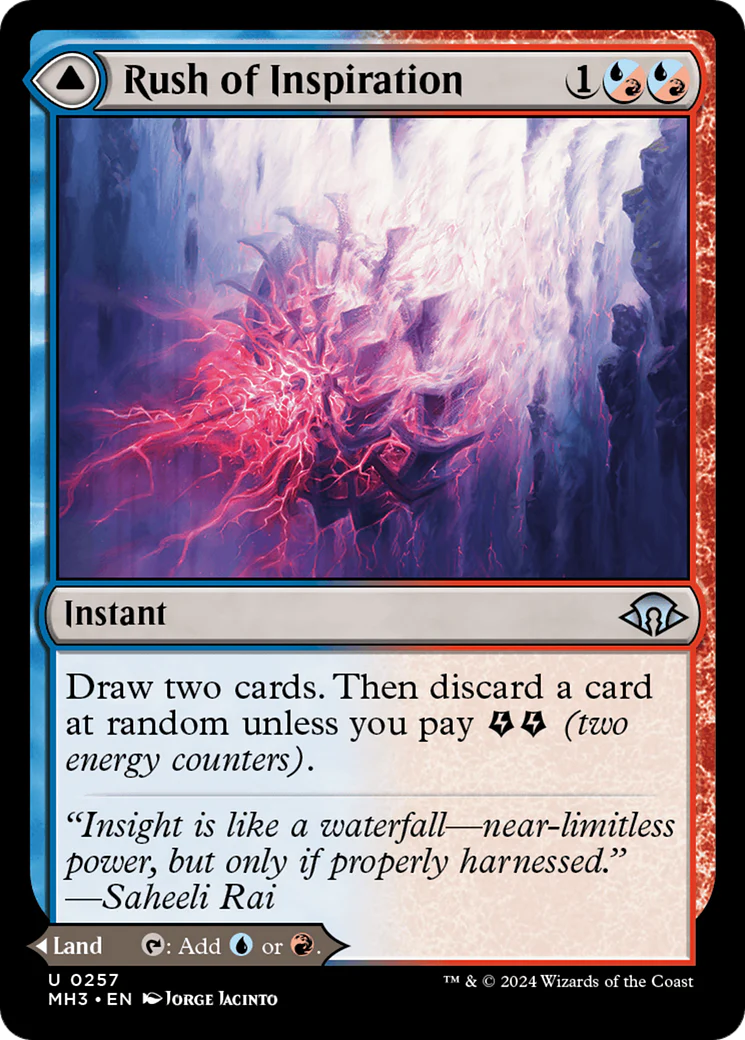 Rush of Inspiration // Crackling Falls (MH3-257) - Modern Horizons 3 Foil [Uncommon] - Image 3