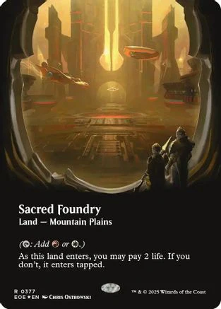 Sacred Foundry (Borderless) (Galaxy Foil) (EOE-377) - Edge of Eternities Foil [Rare]